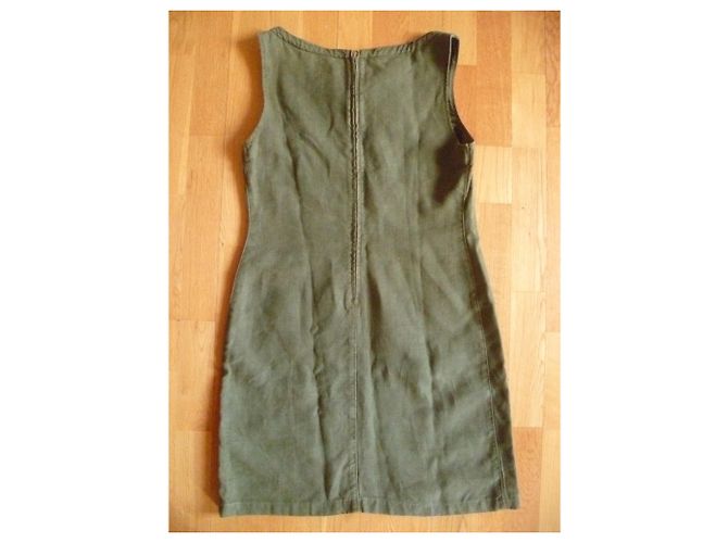 vestido sin mangas 100% Bensimon de lino caqui. taille 40. Utilizado en excelentes condiciones. - vista 2