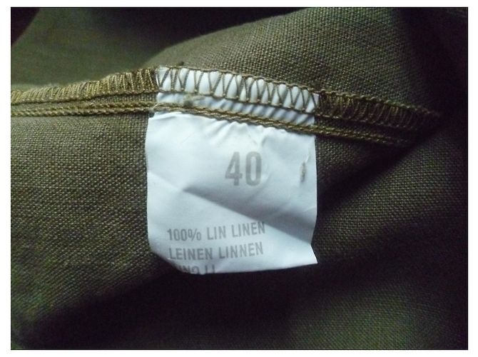 vestido sin mangas 100% Bensimon de lino caqui. taille 40. Utilizado en excelentes condiciones. - vista 8