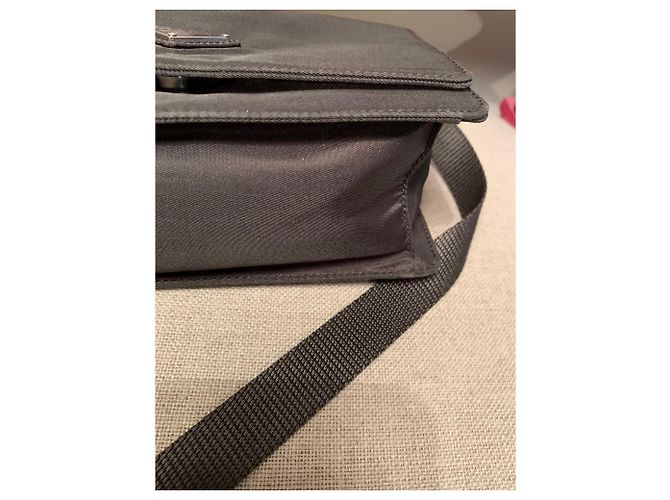 Etiquette Prada Borsa in tela marrone - vista 13