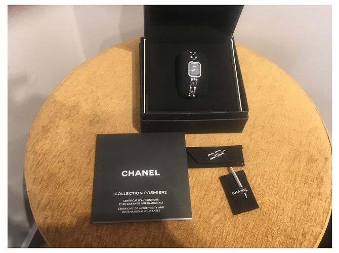 Première Chanel Premiere Uhr Stahl und schwarze Keramik Silber - Ansicht 12