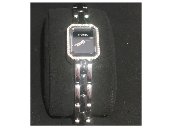 Première Chanel Premiere Uhr Stahl und schwarze Keramik Silber - Ansicht 14