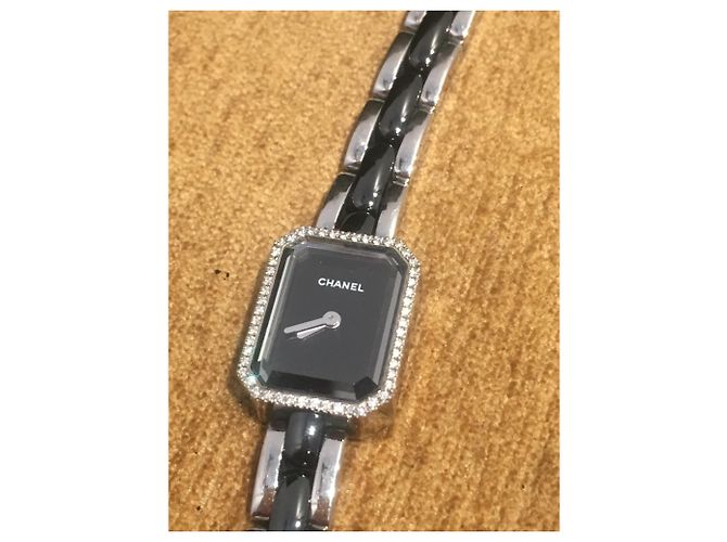 Première Chanel Premiere Uhr Stahl und schwarze Keramik Silber - Ansicht 5