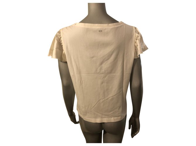 Top Escada Sport de algodón color eggshell con strass Blanco roto - vista 2