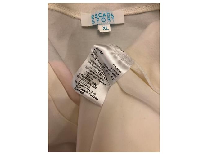 Top Escada Sport de algodón color eggshell con strass Blanco roto - vista 4