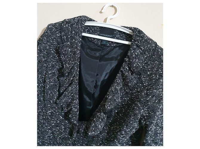 Cynthia Rowley Blazer Schwarz Weiß Grau Polyester Größe L - Ansicht 2