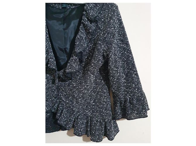 Cynthia Rowley Blazer Schwarz Weiß Grau Polyester Größe L - Ansicht 3