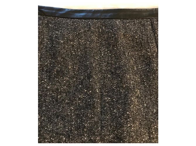 Falda Paule Ka de Cachemira Gris Negra Crema - vista 2