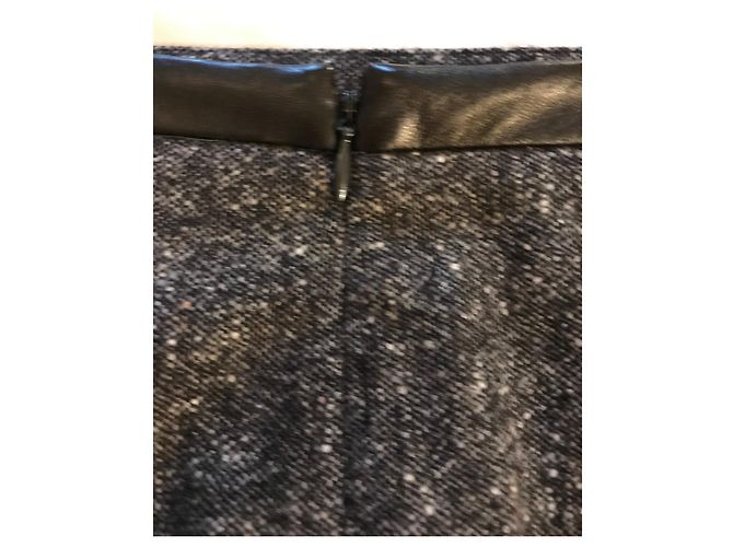 Falda Paule Ka de Cachemira Gris Negra Crema - vista 4