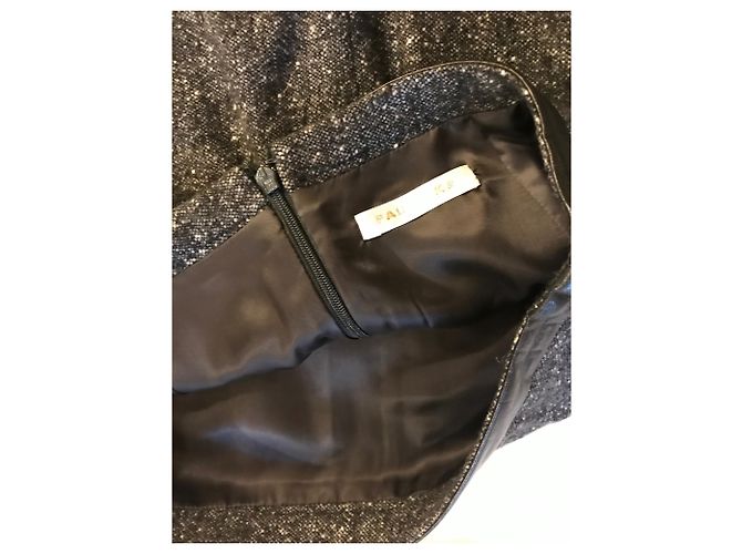 Falda Paule Ka de Cachemira Gris Negra Crema - vista 5