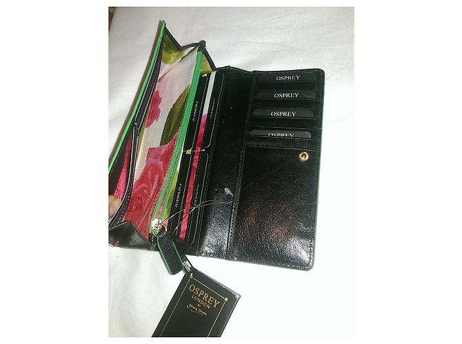 Autre Marque Osprey London Ledergeldbörse Schwarz - Ansicht 3