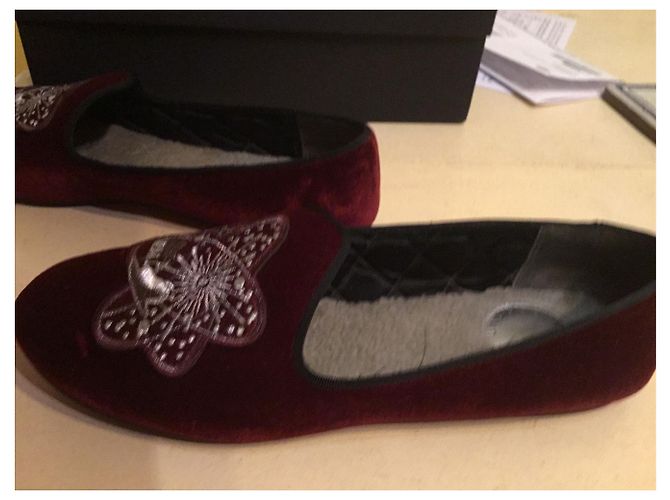 Marc by Marc Jacobs Ballerinas Samt Dunkelrot Bordeaux - Ansicht 2