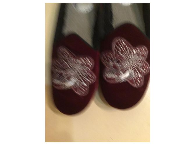 Marc by Marc Jacobs Ballerinas Samt Dunkelrot Bordeaux - Ansicht 6