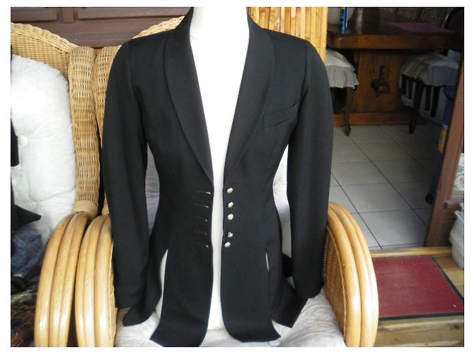 Chantal Thomass Jacke aus schwarzer Wolle - Ansicht 4