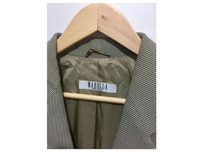Blazer Marella Marrón Beige Viscosa Acétato Castaño - vista 5
