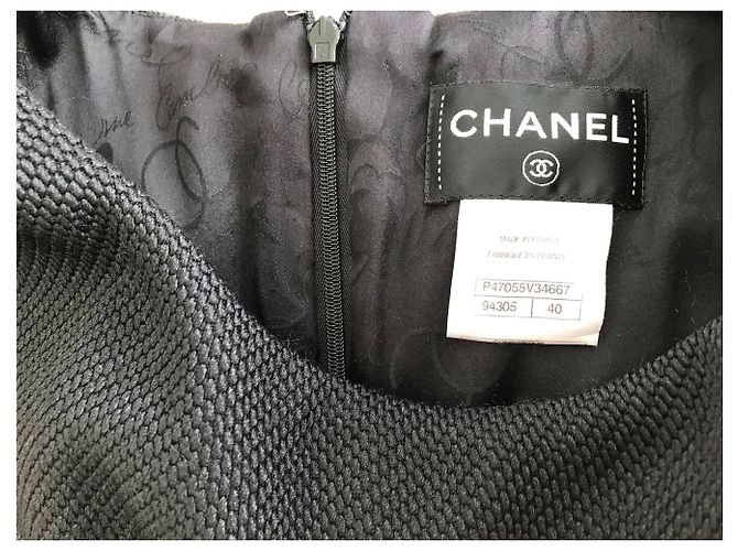 Abito Chanel nero in seta lana e nylon - vista 10