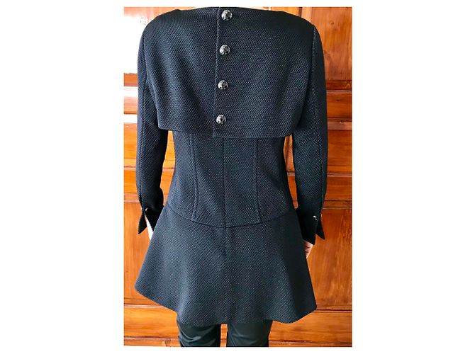 Abito Chanel nero in seta lana e nylon - vista 3