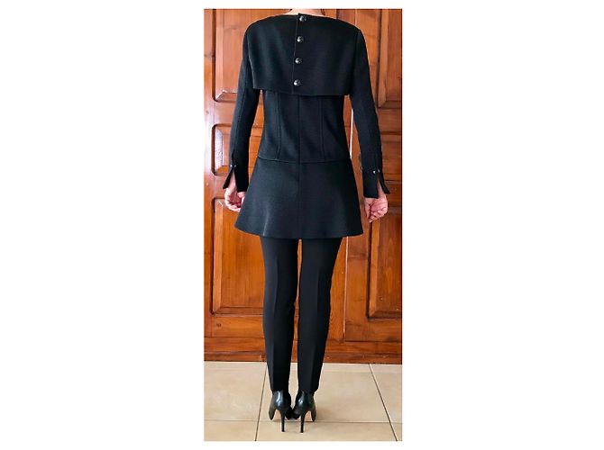 Abito Chanel nero in seta lana e nylon - vista 4