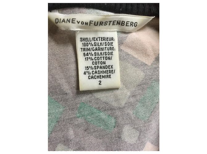 Diane Von Furstenberg Zerlinda vestido de jérsei de seda Preto Multicor Verde - vista 6