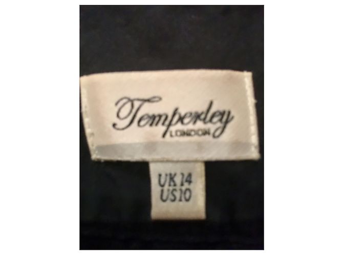 Abito in seta Temperley London a trapezio nero e crema Crudo - vista 8