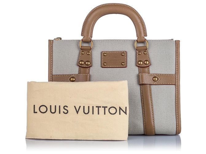Louis Vuitton Grey Toile Trianon Neverfull PM Marrone Grigio Marrone chiaro - vista 7