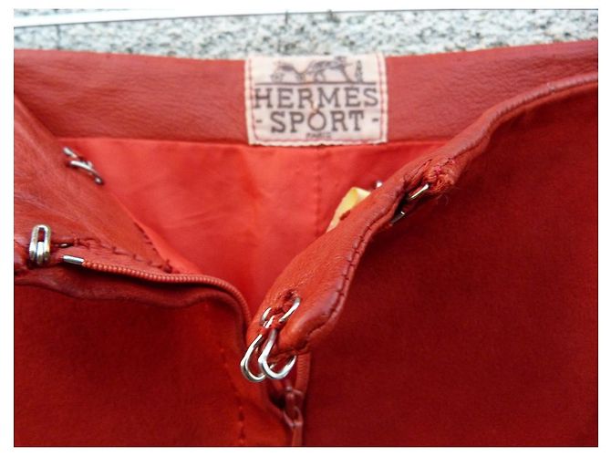 Hermès Pantalones, polainas Roja Naranja - vista 5