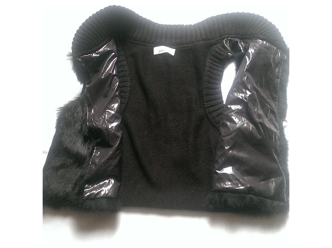 Iro Mesh und Pelzweste Schwarz - Ansicht 4
