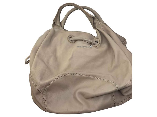 Borsa in pelle Sonia Rykiel rosa beige - vista 2