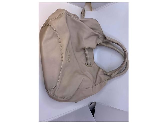 Borsa in pelle Sonia Rykiel rosa beige - vista 7