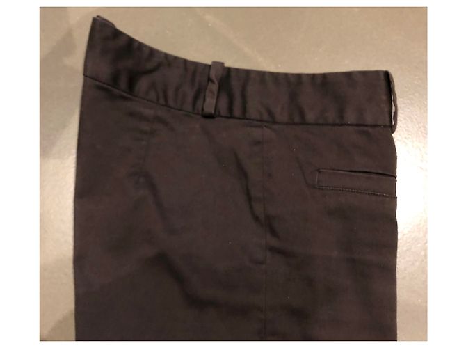 Autre Marque Pantalón de algodón con pierna elástica acampanada T. 34-36 Marrón oscuro - vista 5