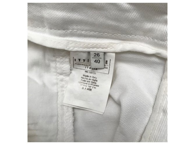 Vaqueros Biker Pierre Balmain Blancos Ajustados - vista 4