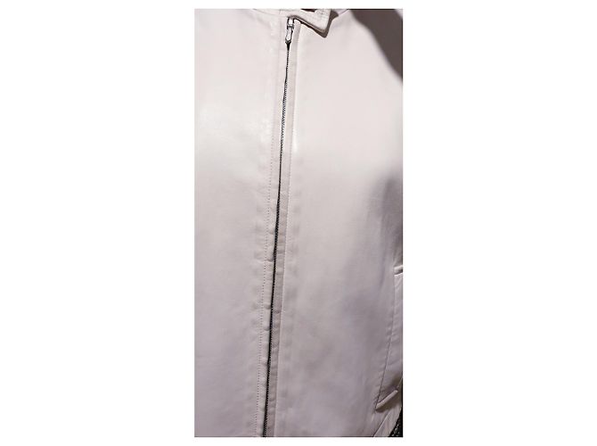 Hermès Leder Wendejacke Grau Aus weiß - Ansicht 14