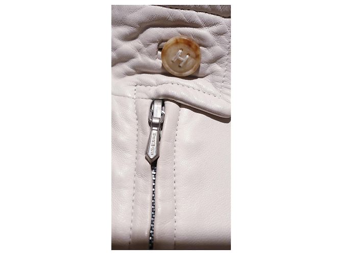Hermès Leder Wendejacke Grau Aus weiß - Ansicht 17