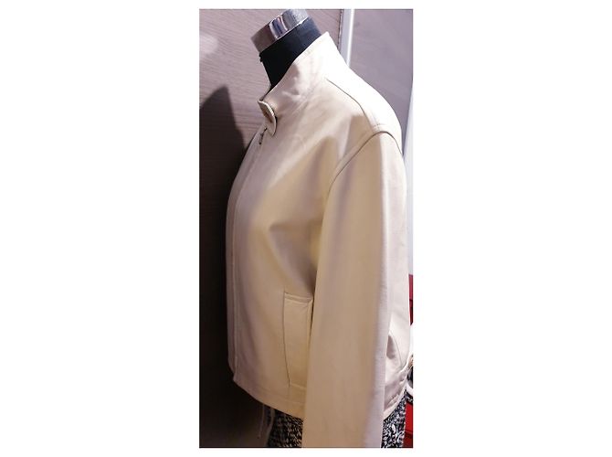 Hermès Leder Wendejacke Grau Aus weiß - Ansicht 20