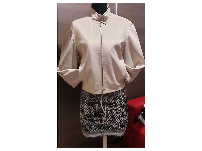Hermès Leder Wendejacke Grau Aus weiß - Ansicht 25