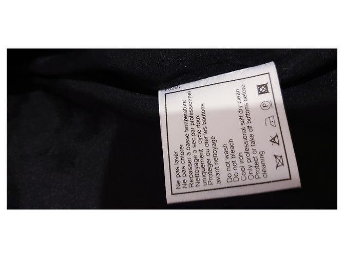Conjunto de jaqueta Chanel / calça de lã e seda Preto - vista 11