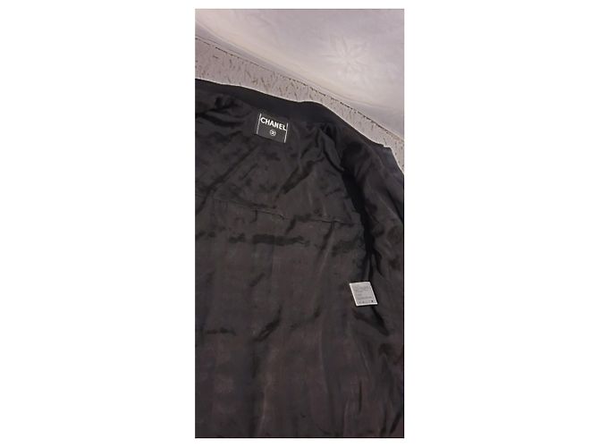 Conjunto de jaqueta Chanel / calça de lã e seda Preto - vista 12
