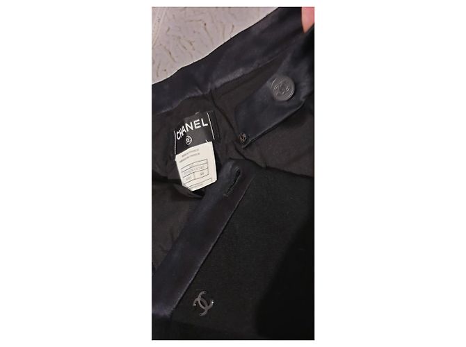 Conjunto de jaqueta Chanel / calça de lã e seda Preto - vista 19