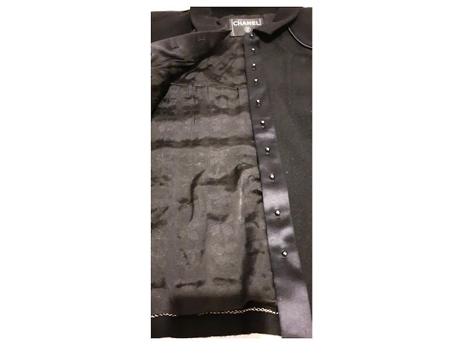 Conjunto de jaqueta Chanel / calça de lã e seda Preto - vista 20