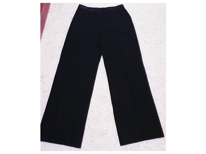 Conjunto de jaqueta Chanel / calça de lã e seda Preto - vista 21