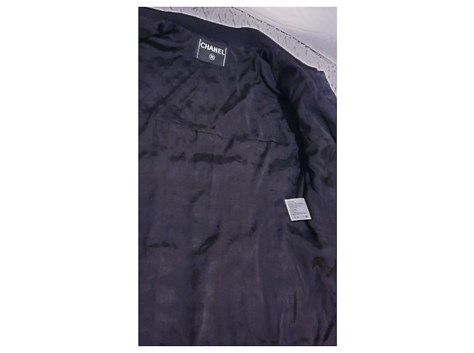 Conjunto de jaqueta Chanel / calça de lã e seda Preto - vista 23