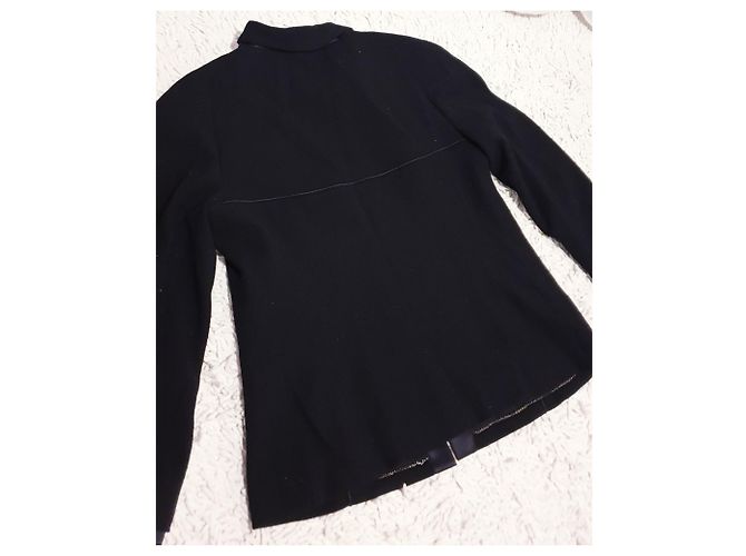 Conjunto de jaqueta Chanel / calça de lã e seda Preto - vista 3