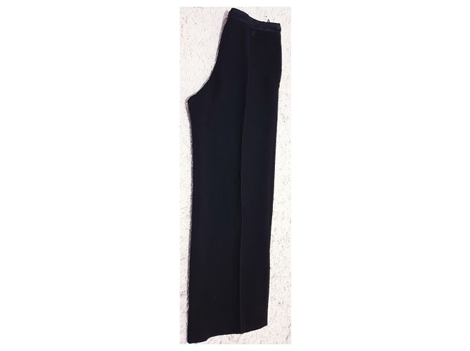 Conjunto de jaqueta Chanel / calça de lã e seda Preto - vista 6