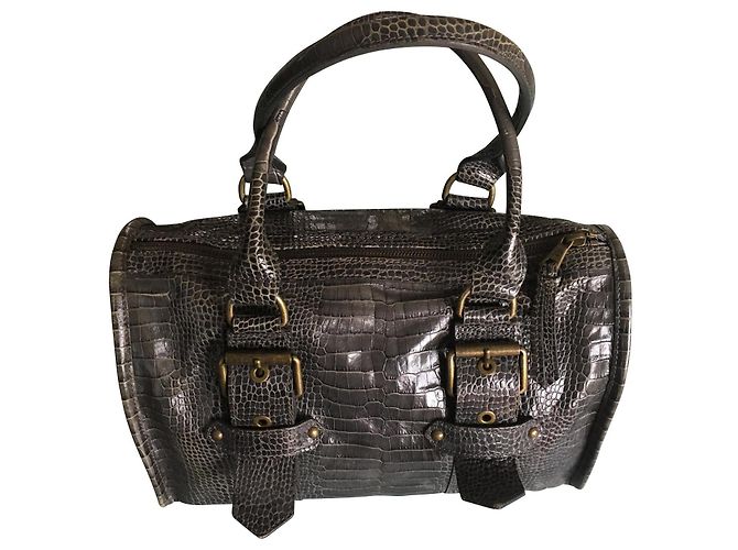 Borsa Longchamp Kate Moss in pelle grigio scuro Grigio antracite - vista 2