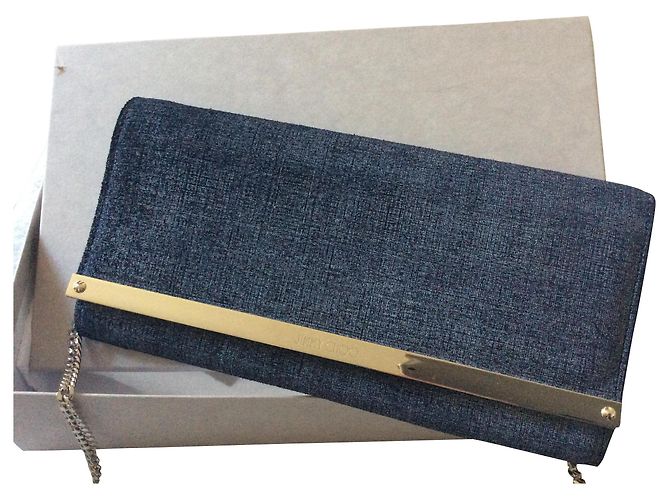 Pochette Jimmy Choo Blu Denim con Catena Blu scuro - vista 2