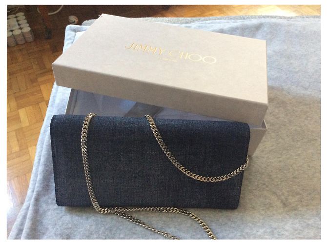 Pochette Jimmy Choo Blu Denim con Catena Blu scuro - vista 4
