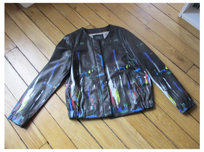 Eleven Paris Lammlederjacke, Größe L.  Arty. Schwarz - Ansicht 3