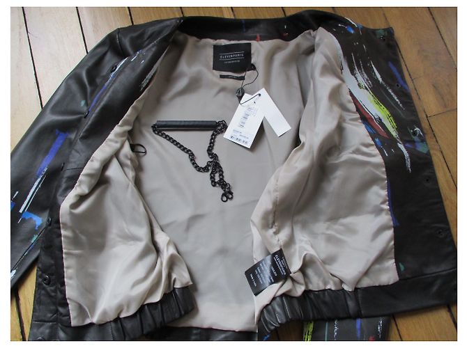 Eleven Paris Lammlederjacke, Größe L.  Arty. Schwarz - Ansicht 5