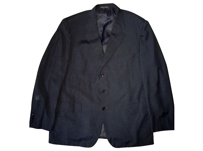 CORNELIANI Linea Sartoria Wool & Silk Grey Suit Jacket / Blazer, Size 58 Dark grey - view 2