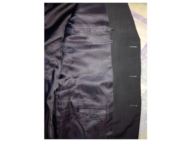 CORNELIANI Linea Sartoria Wool & Silk Grey Suit Jacket / Blazer, Size 58 Dark grey - view 7