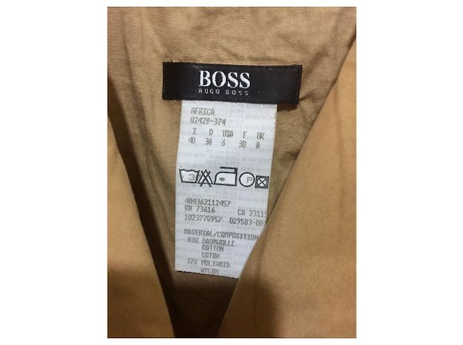 Cappotto Hugo Boss color caramello cotone - vista 3